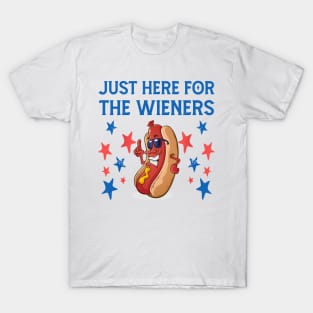 Hot Dog I'm Just Here For The 4Th Of July T-Shirt